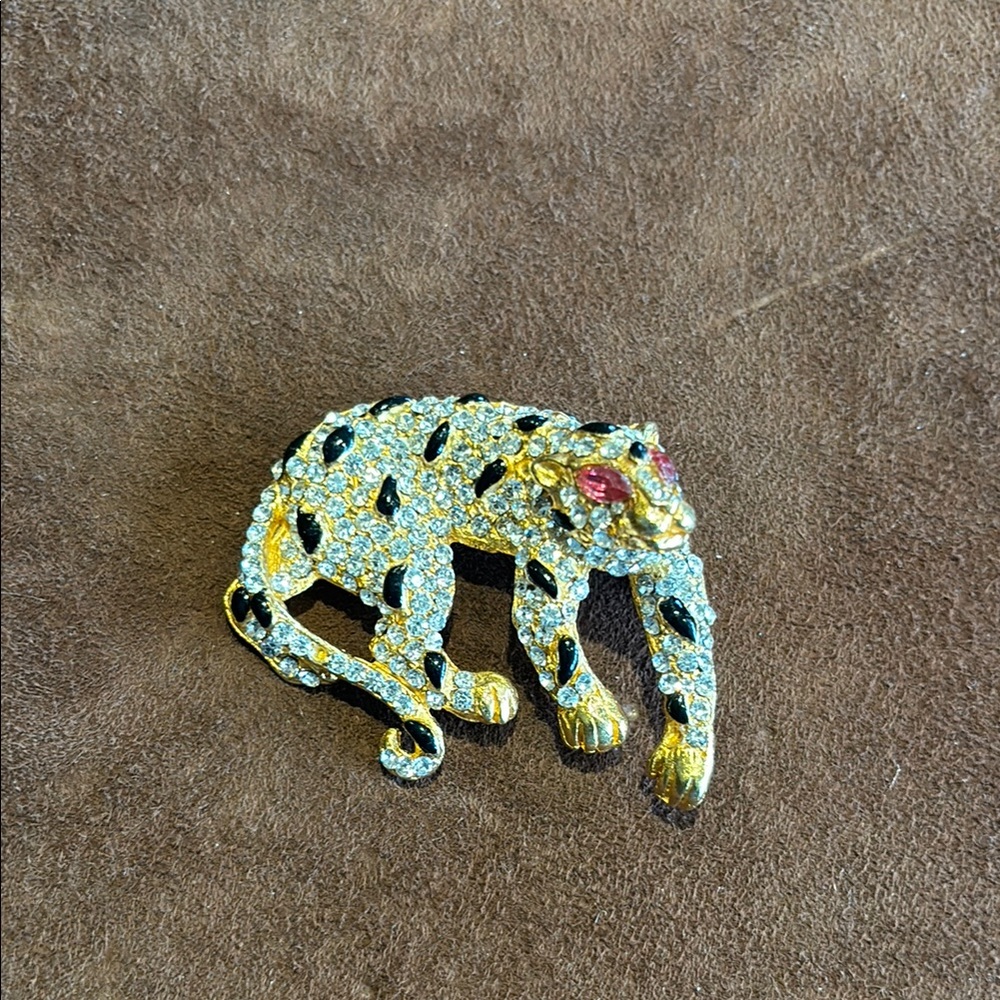 Gold and Silver Leopard Reptile Ornament